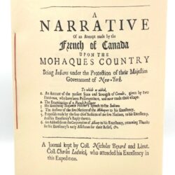 A Narrative of an Attempt Made by the French of Canada upon the Mohaques Country, London, 1693 1