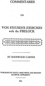 Carter's Commentaries, or the Continental Officers Guide to von Steuben's Drill