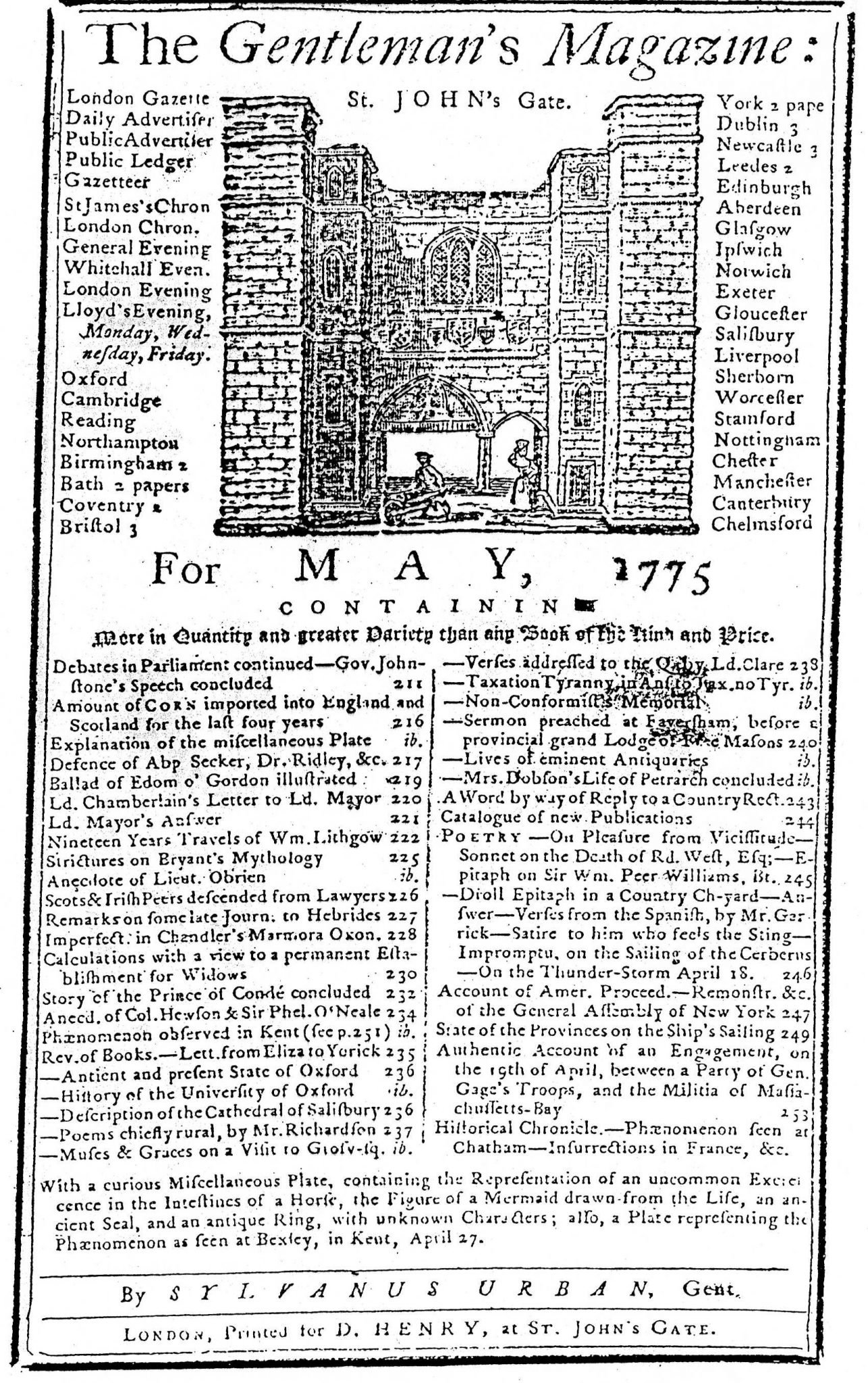 Gentleman's Magazine for May, 1775
