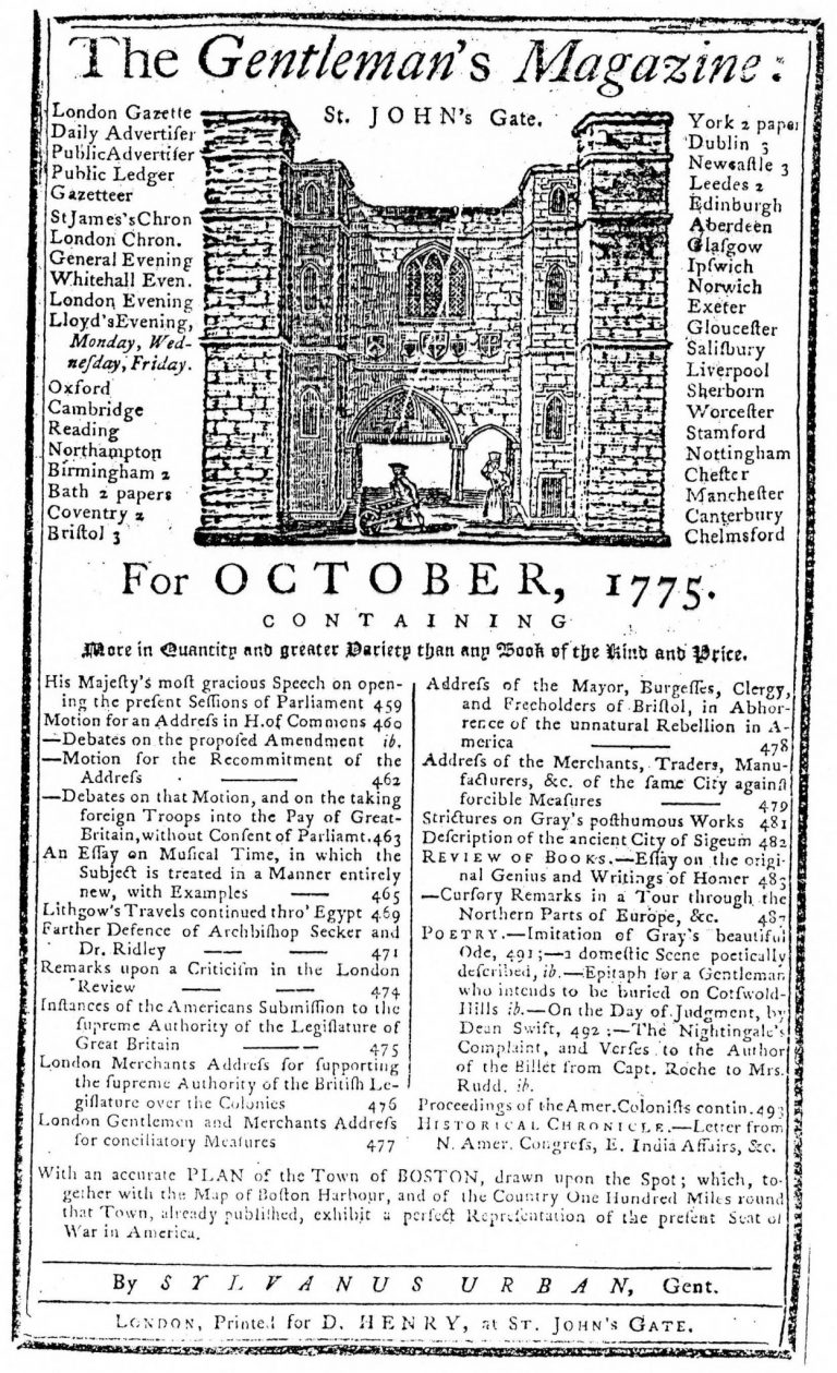 Gentleman's Magazine For October, 1775 - Kings Arms Press