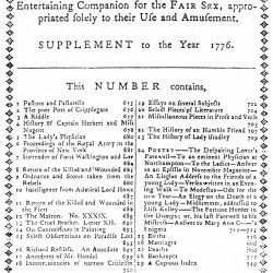 Lady's Magazine, Supplement to 1776