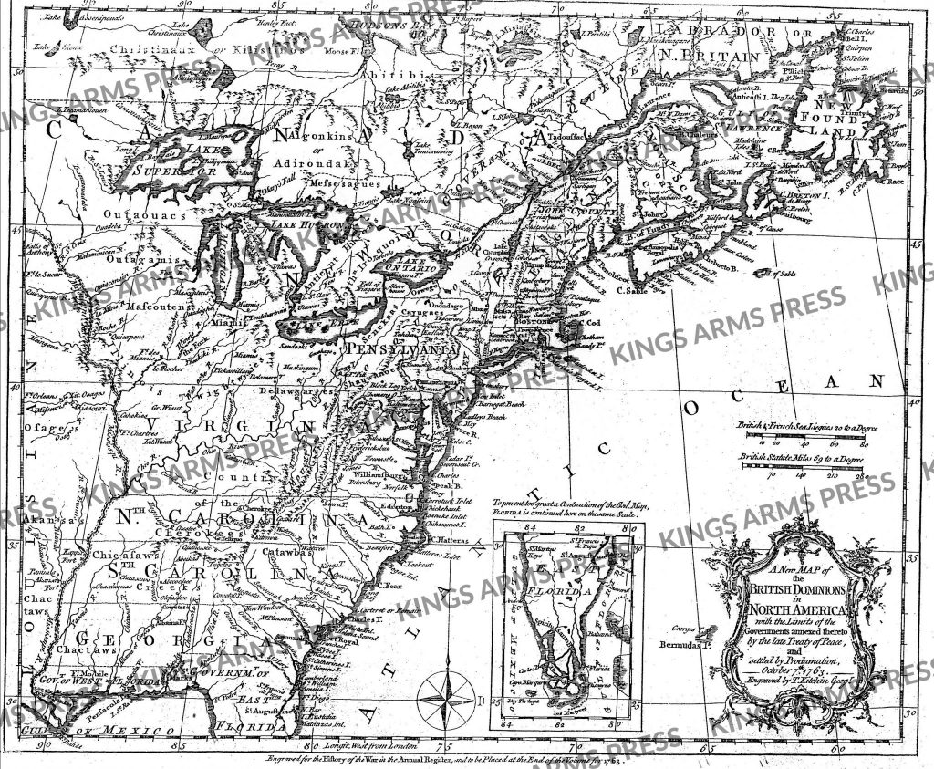Map of the British Dominions of - Map Of The British Dominions Of North America 1763 2 1024x843