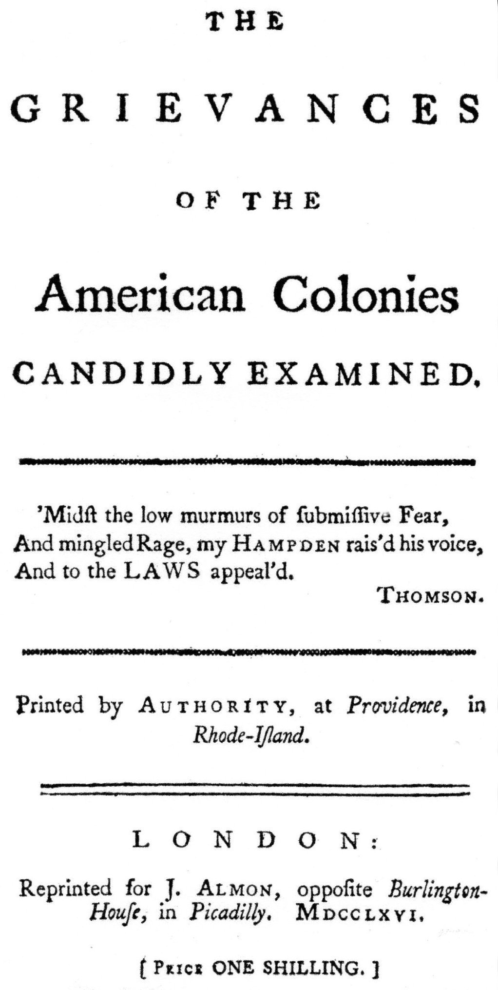 Grievances of the American Colonies