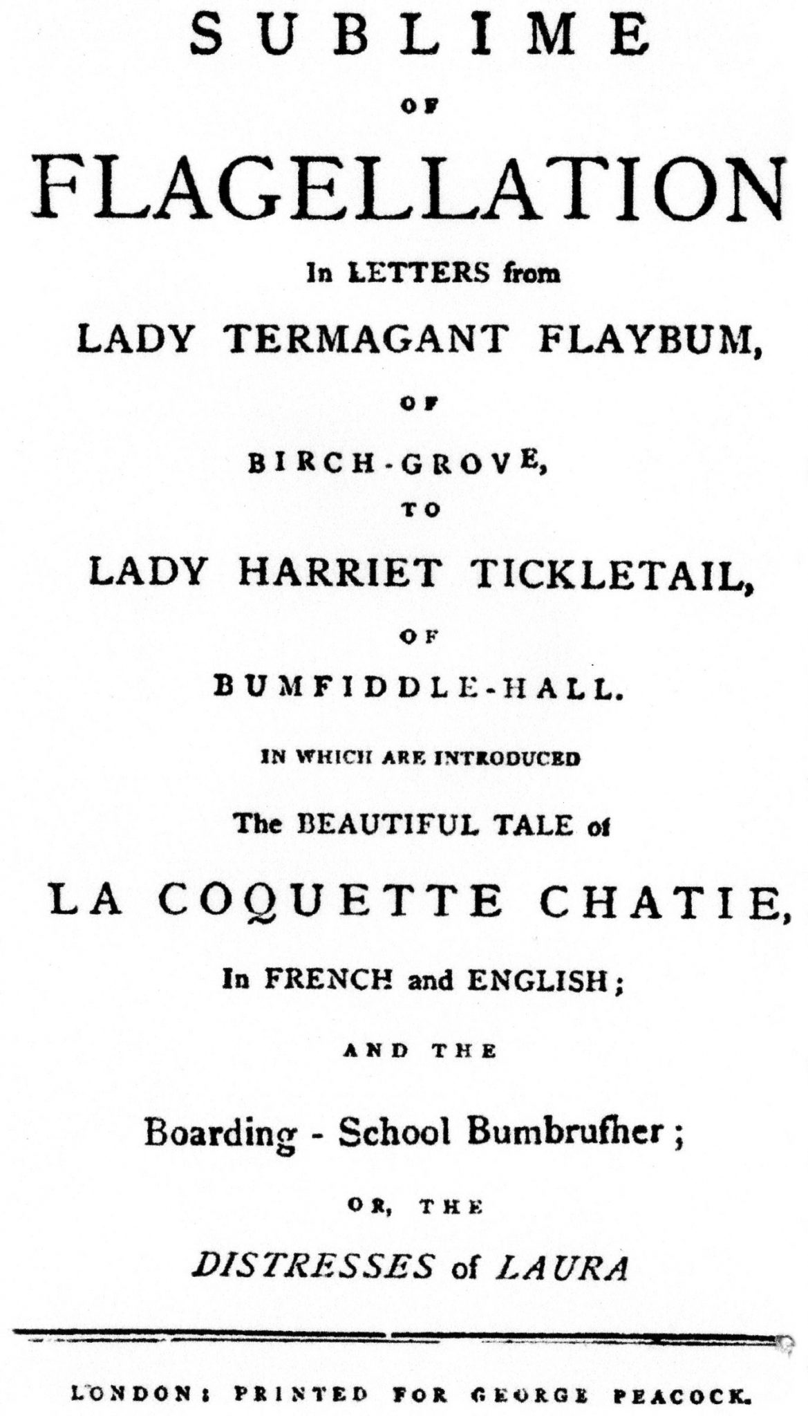 Sublime of Flagellation in Letters to Lady Tickletale 1