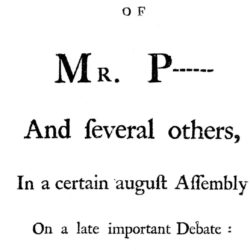 The Speech of Mr. Pitt and Several Others, 1766