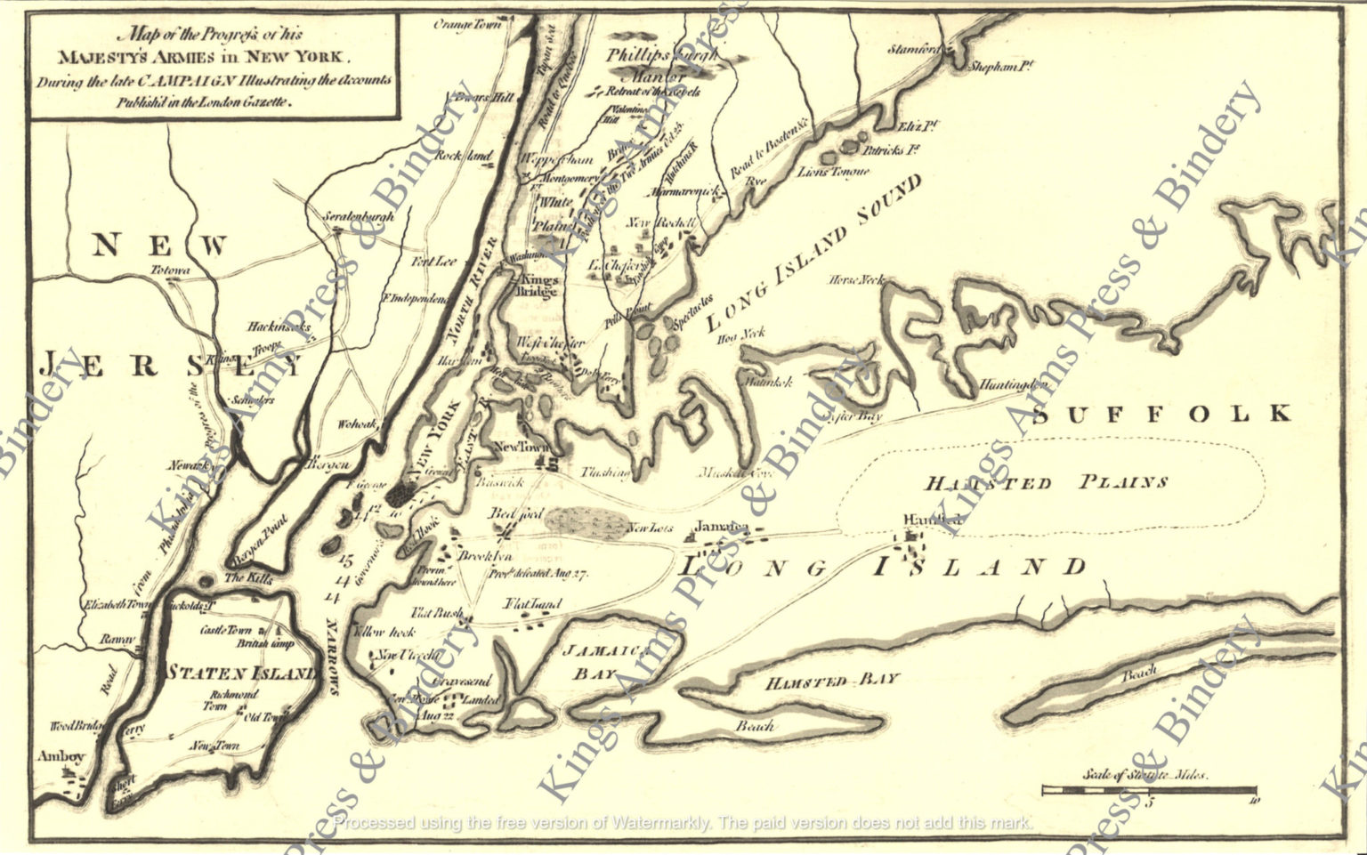 Map of the Progress of His Majesty s - HM Army 1536x961