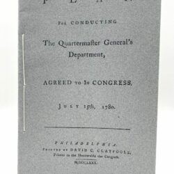 Plan for Conducting the Quartermaster General's Department, As agreed to in Congress, July 15, 1780