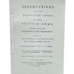 Observations on the Prevailing Abuses in the British Army, London, 1775 1